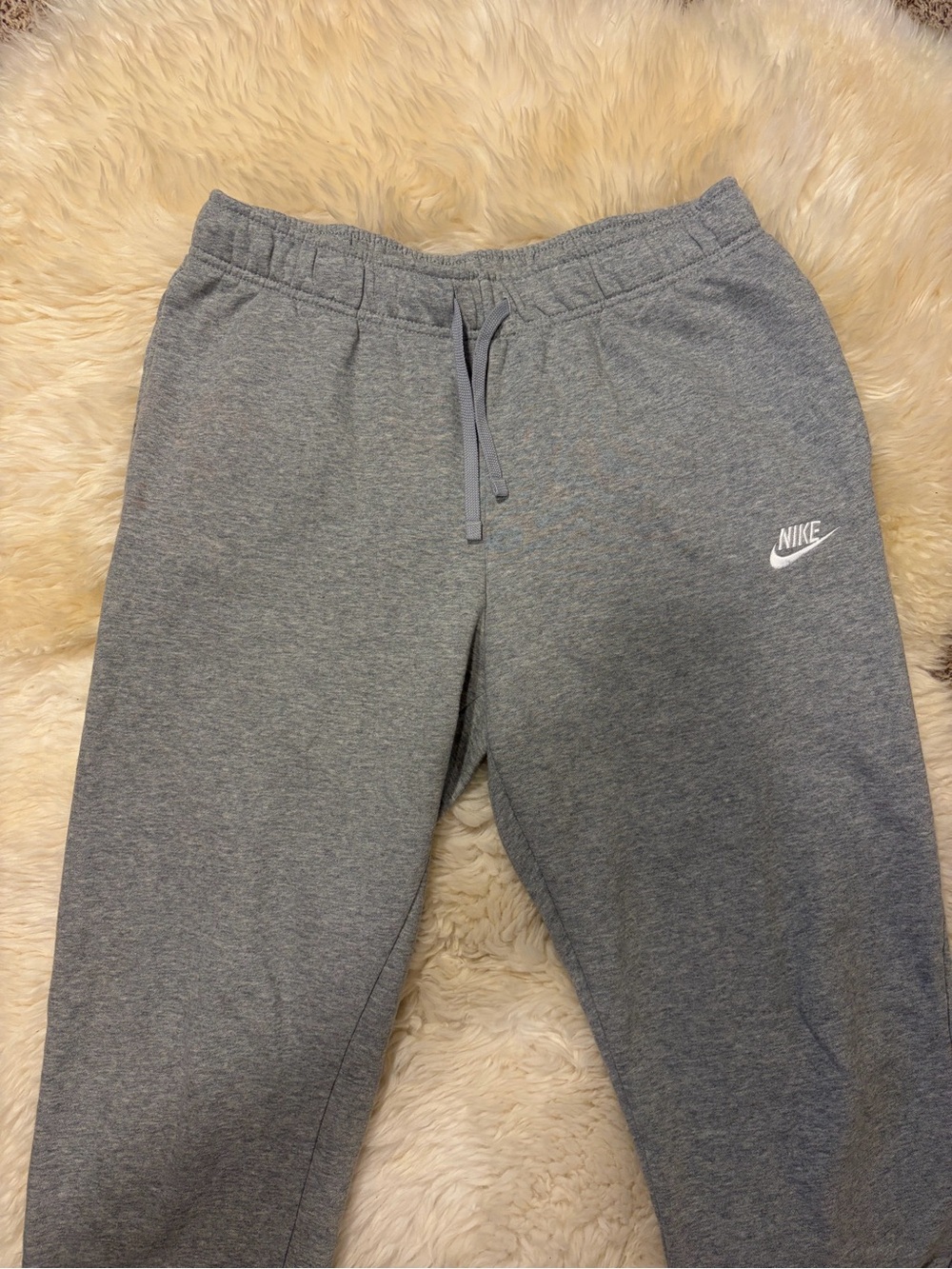 Nike Gray Kids Sweatpants with White Swoosh